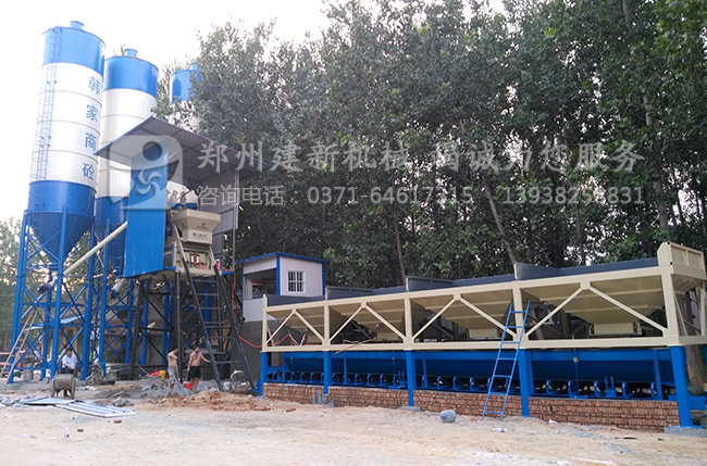 鄭州建新機械50混凝土攪拌站設備準備發(fā)貨出口印尼